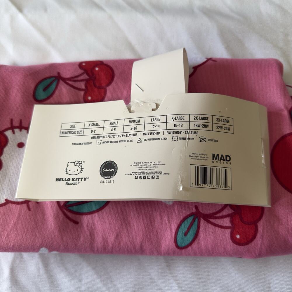 Hello Kitty Women’s Graphic Print Pajama Pants Size 2X 18W 20W Pink Cherry - Picture 9 of 11